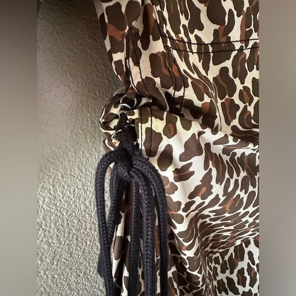 NWT Tory Burch Reva Leopard Print Cotton Poplin Shirtdress Size 4 - Picture 9 of 12